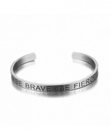 Silver-BE BRAVE BE FIERCE -...